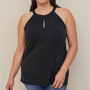 ✨Torrid Black Cupro Knit High Twist Keyhole High Neck Sz 1 Tank✨